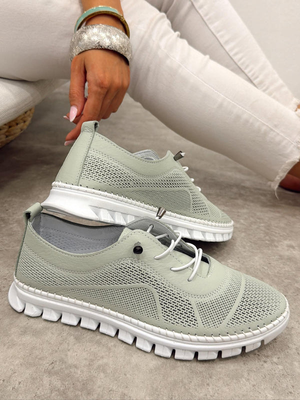 Turnschuhe aus Leder G400 - GRÜN