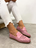 Flache Schuhe aus Leder G421 - PINK