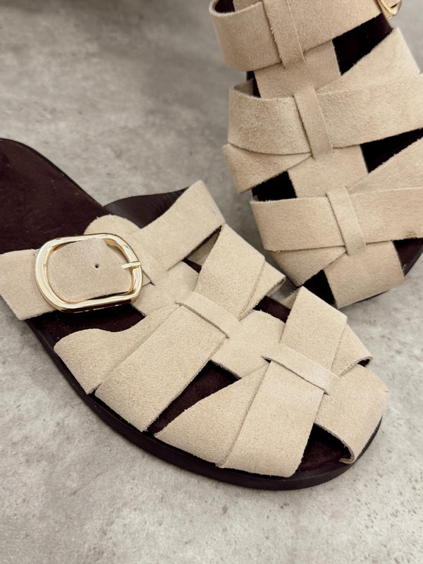Lederpantoffeln G438 - BEIGE