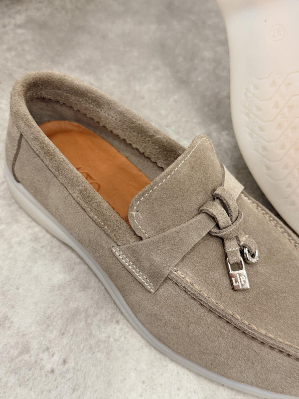 Flat leather shoes G459 - BEIGE