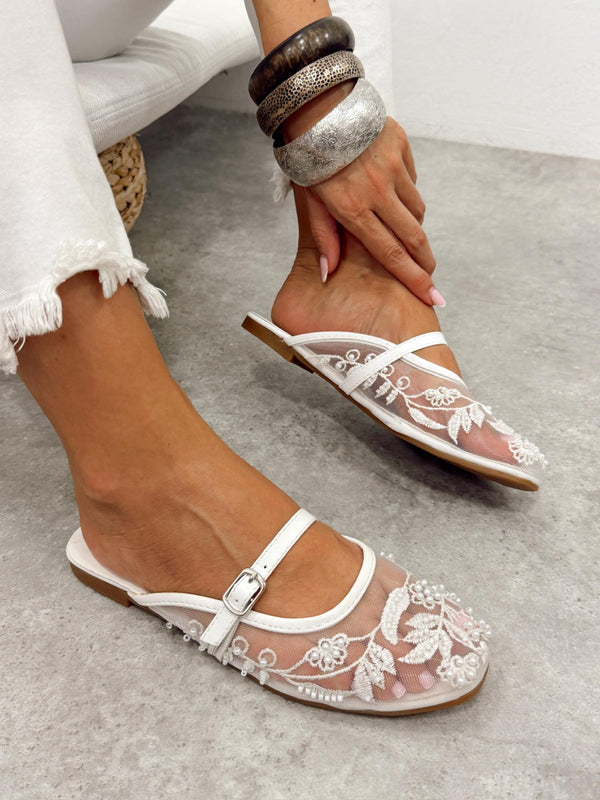 Mules und Pantoletten G481 - WEISS