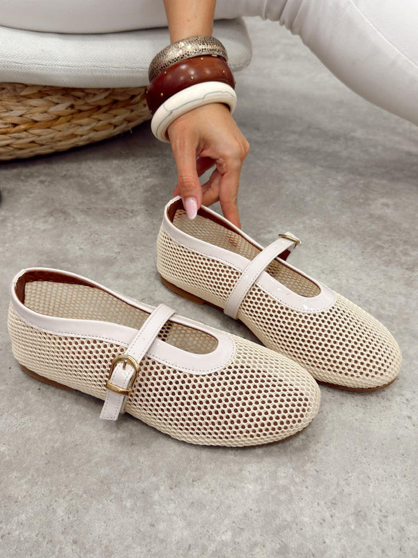 Flache Damenschuhe G505 - BEIGE