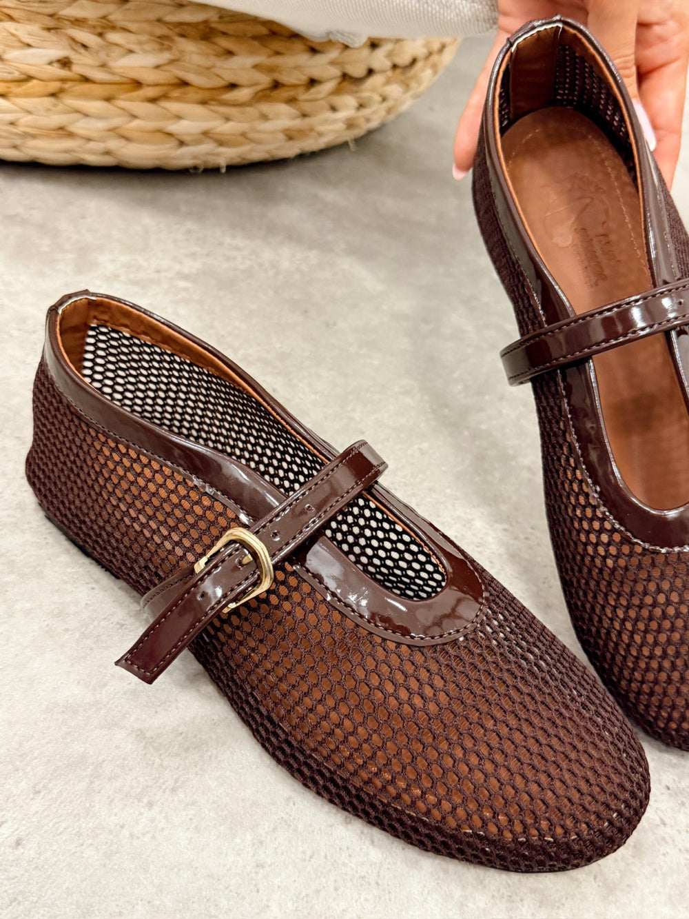 Flache Damenschuhe G505 - BROWN