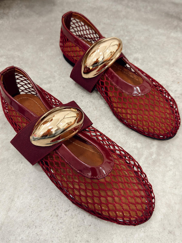 Flache Damenschuhe G512 - BORDEAUX