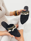 Damen Pantoletten und Mules F061 - SCHWARZ