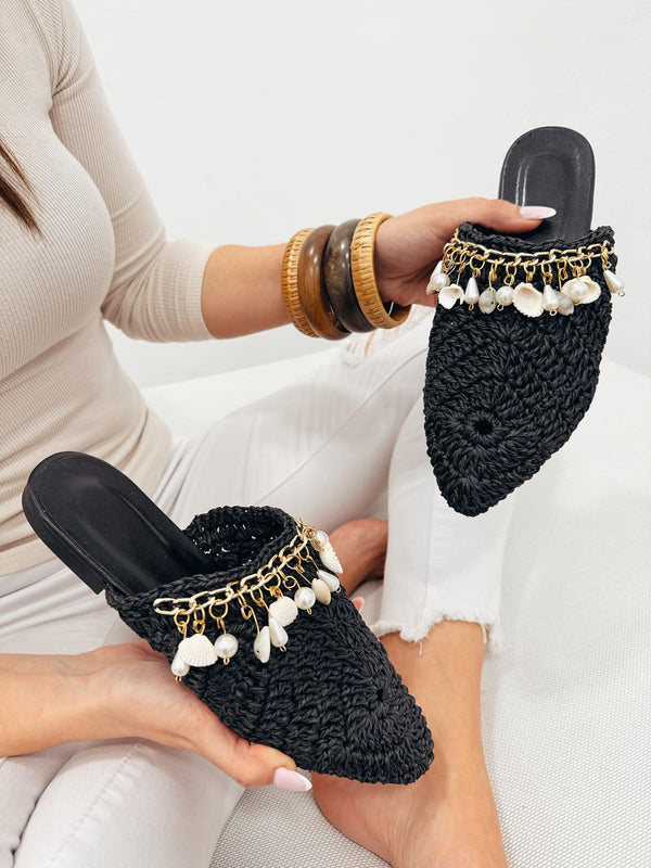 Women Slippers and Mules F061 - BLACK