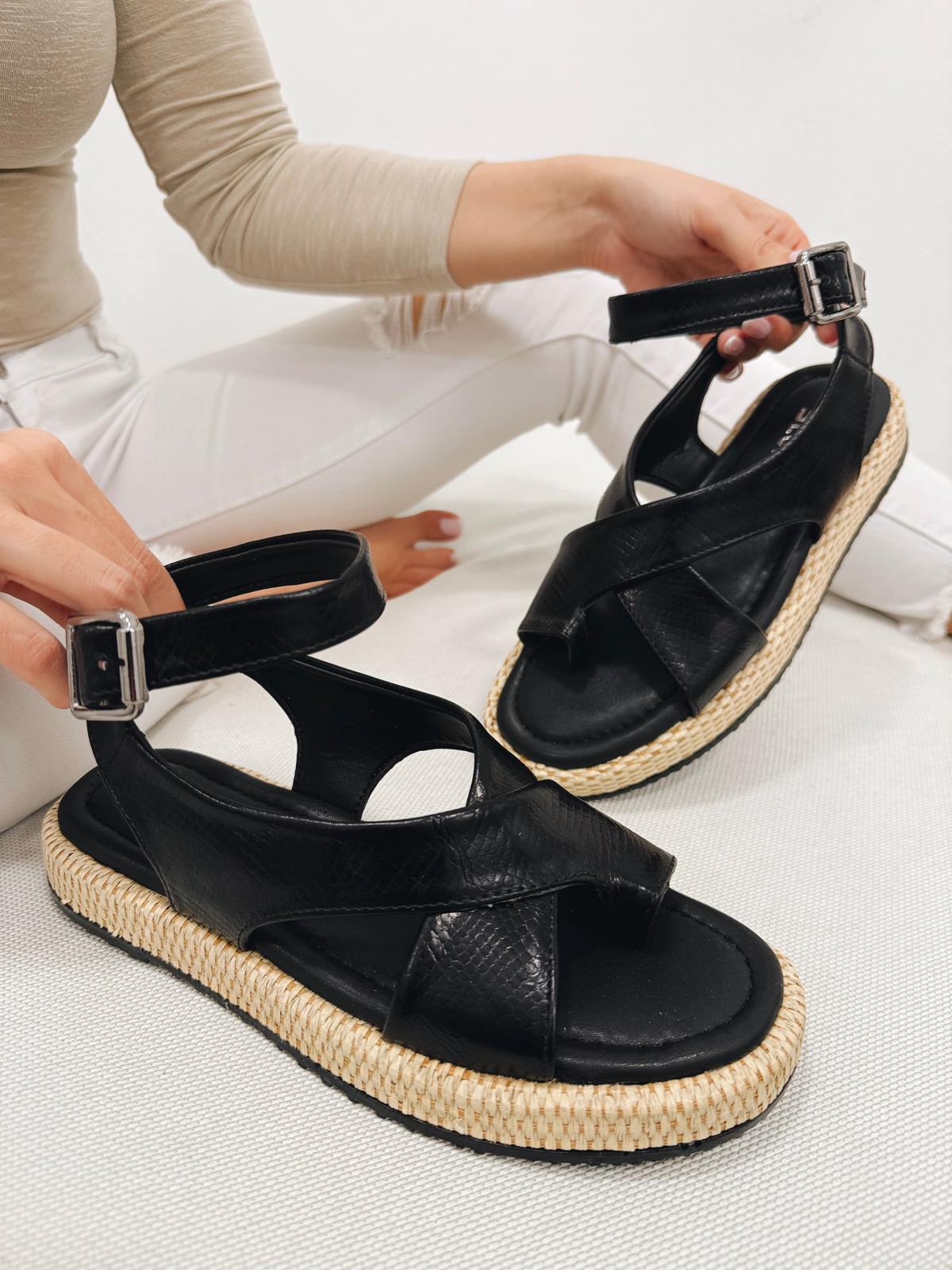 Damensandalen F107 - SCHWARZ